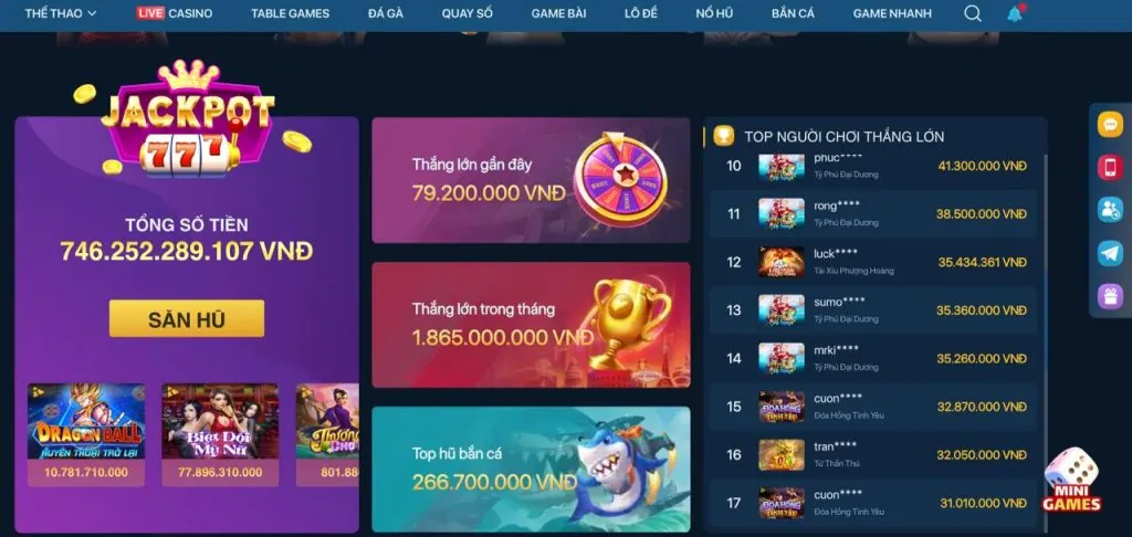 Nổ Hũ Jackpot Lũy Tiến tại 888top khuyến mãi